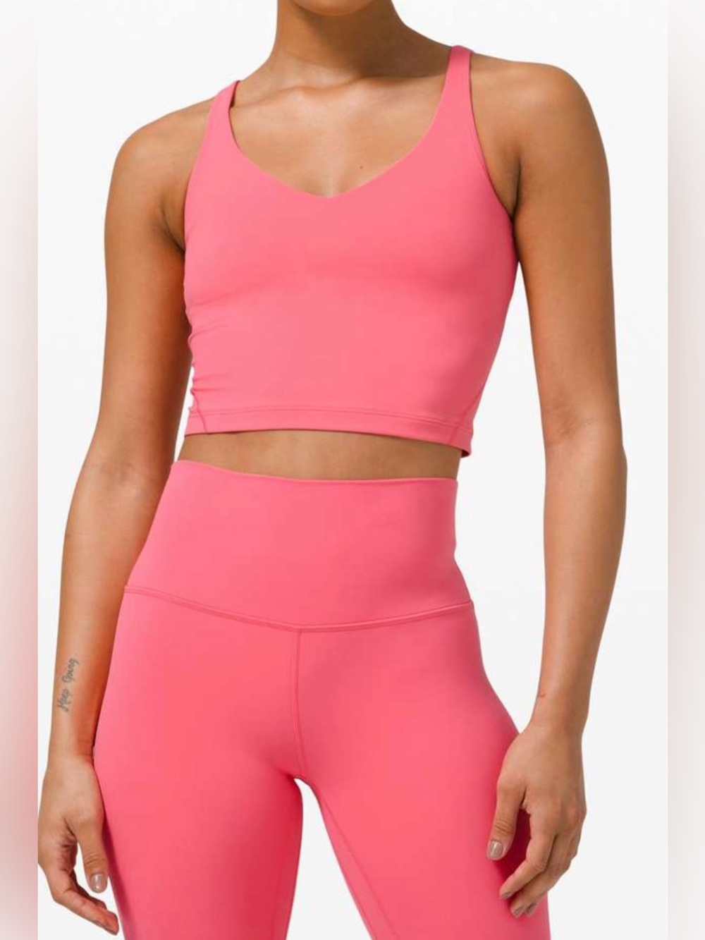 Lululemon Align Tank Top Built-In Bra Cropped In Guava Pink Size 6